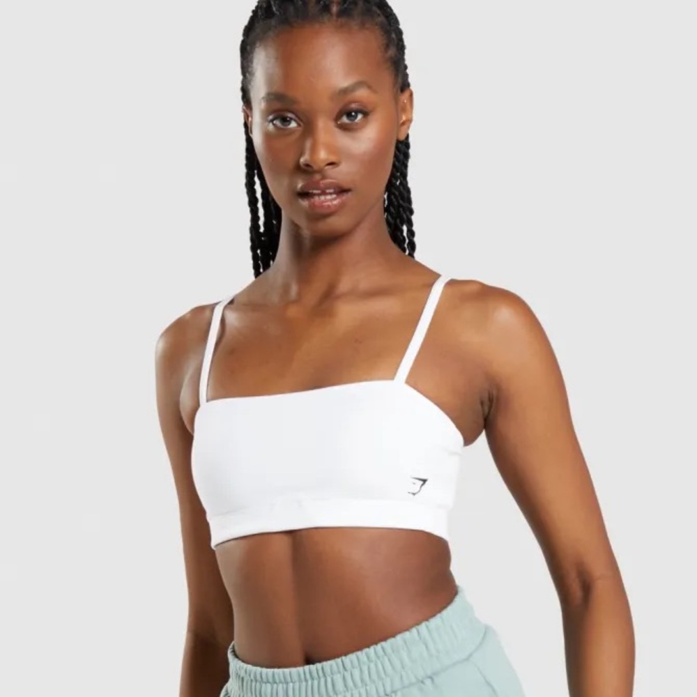 Gymshark White Bandeau Sports Bra
